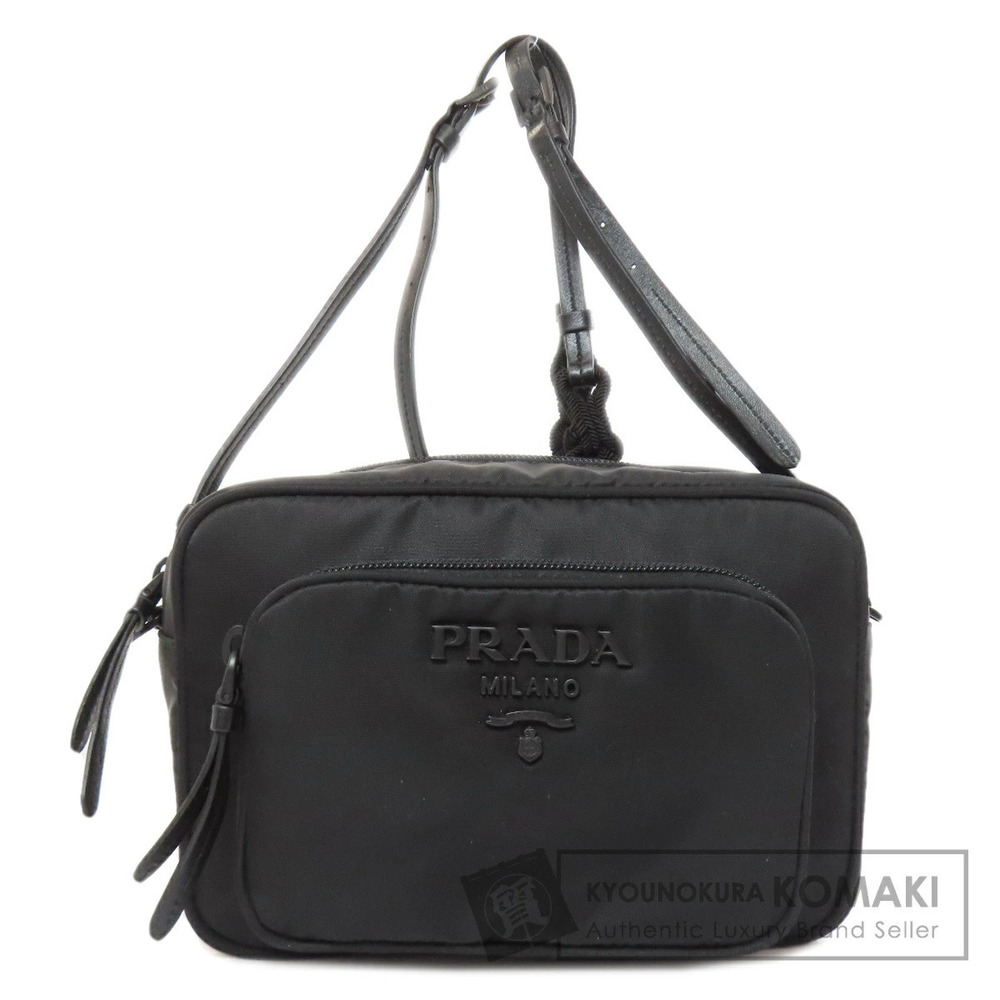 Prada camera bag braided shoulder strap Black